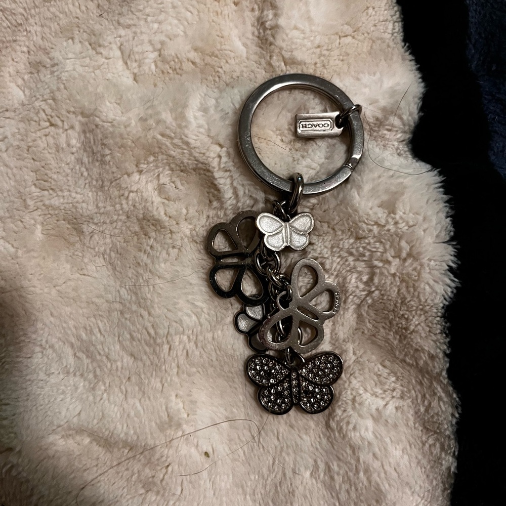 **VINTAGE**RARE**Coach Silver Butterfly Charm Keychain/Keyring!